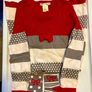 GIRLS DEUX PAR DEUX SWEATER DRESS WITH MATCHING TIGHTS